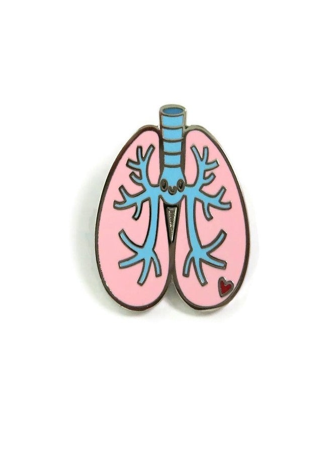SCRAPHEART Cute Lung Enamel Pin - Respiratory Therapist Gift, Kawaii Nurse Pin, Pulmonary Rehab & Medical Student Accessory - Image 1